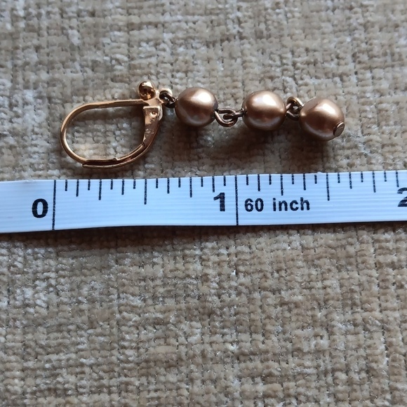 Gold Tone Beaded Earrings - Picture 3 of 4